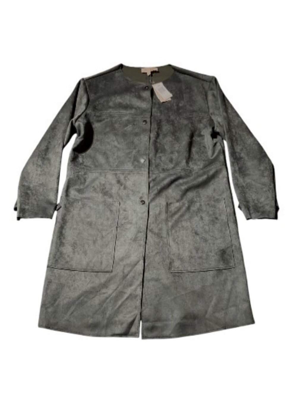 Philosophy faux suede duster coat olive green unisex size S